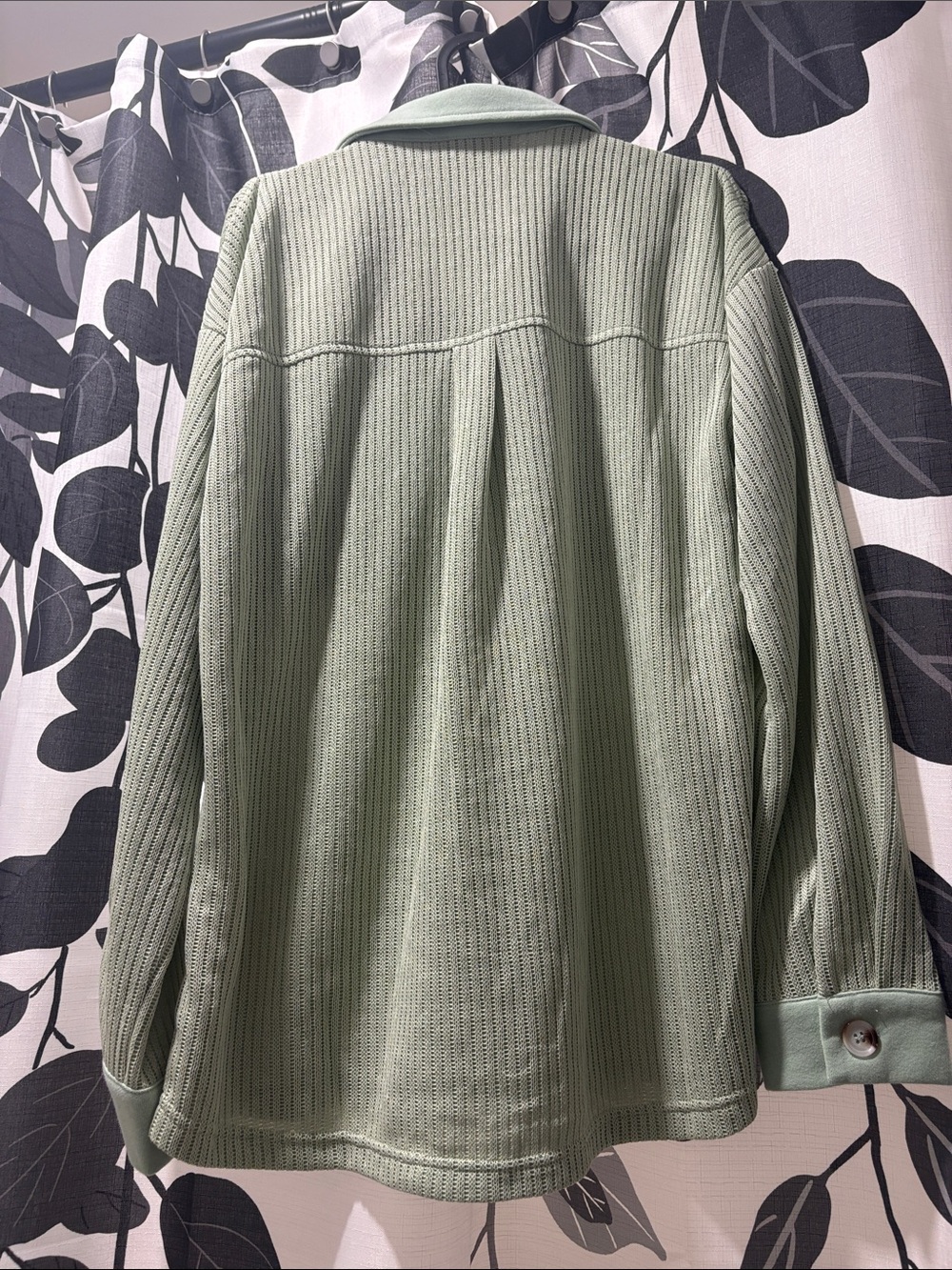 Hem & Thread Mint Green Ribbed Button-Up Jacket - Picture 4 of 4